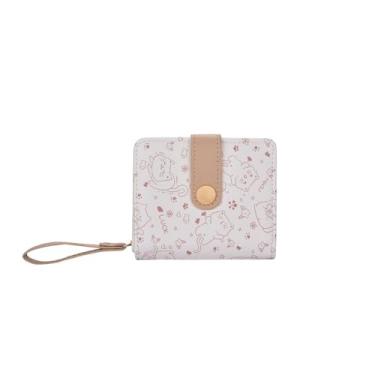 Imagem de Carteira para meninas, senhoras, mulheres, fofo, desenho animado, gato, porta-moedas, organizador de cartões, colecionável, zíper, rosa, Carteira unissex