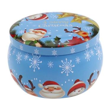 Imagem de Vela perfumada de Natal pote de lata portátil para viagem cera de soja caixa de presente (tipo p)
