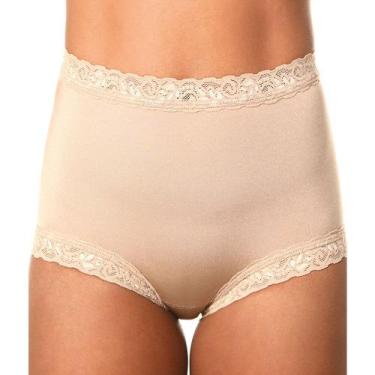 Imagem de Calcinhas Demillus 57330 Cintura Alta Plus Size Poliamida, Bege, Rosad