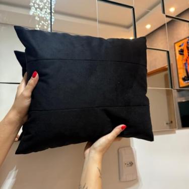 Imagem de Kit Almofadas Decorativas com Zíper e Enchimento 45x45cm – Capas em para Sala e Quarto(10,PRETO)