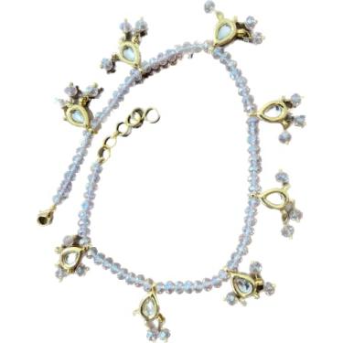 Imagem de Tornozeleiras reversíveis feitas à mão, Latão, Kundan