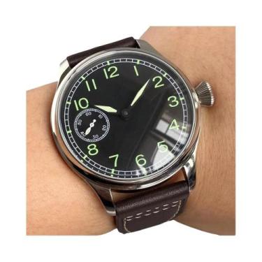 Imagem de Relógio De Pulso Mecânico Retro Masculino 44mm Preto E Branco Com Cord