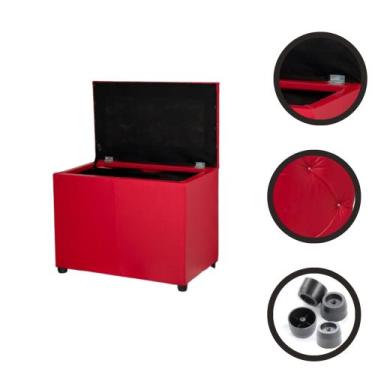 Imagem de Puff Baú Retangular Espaçoso Assento Decore Sua Casa Cozinha Escritóri