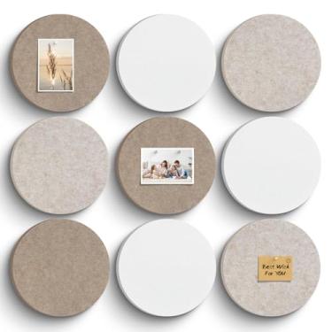 Imagem de Quadro de avisos, quadro de cortiça alternativo de 29 x 29 cm, pacote com 6 quadros de feltro redondos com pinos, quadro de visão de feltro dobrável para escritório, casa, escola