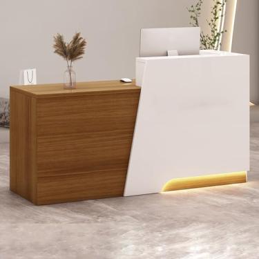 Imagem de Mesa de recepção, balcão de recepção, mesa de recepção de salão, mesa de recepção em pé, recepção pequena, balcão de loja, mesa de recepção em forma de L, caixa e balcão de recepção com balcão