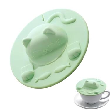 Imagem de Tampa de Silicone Para Copos | Reutilizável à Prova de Pó em Silicone Resistente ao Calor,Tampa para Copo de Café Vidro para Gato | Para Café Água Leite Bebidas Crianças Adolescentes Escritório Estudo