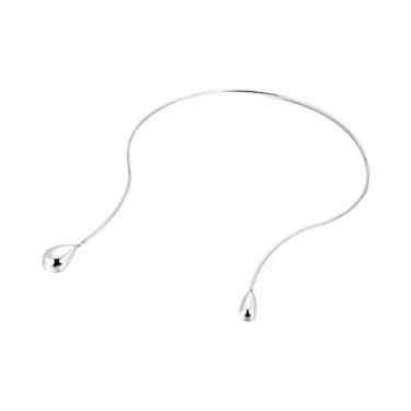 Imagem de Colar Torques Feminino Em Aço Inoxidável Banhado a Ouro 18K Com Pingen