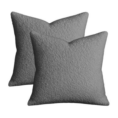 Imagem de 02 Capas para Almofadas CAPRI 50cmx50cm - Love4home, Cinza Escuro