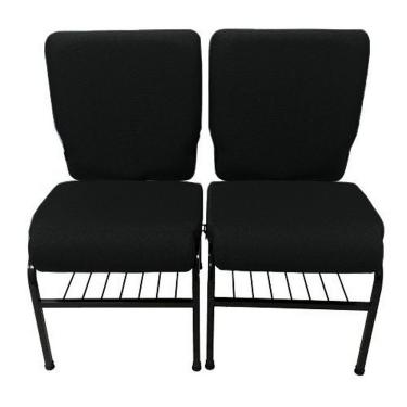 Imagem de 02 Cadeiras para Igrejas c/ Porta Biblía e Porta Cálice Preto