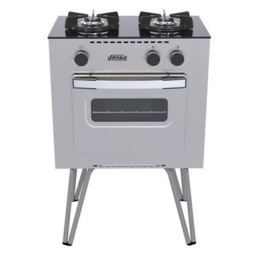 Imagem de Fogao 2 Bocas Venax Mini Cook Inox Gas Glp