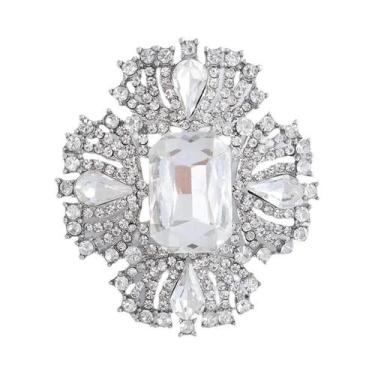Imagem de Broches Grandes De Cristal Com Flores De Strass Para Mulheres E Homens