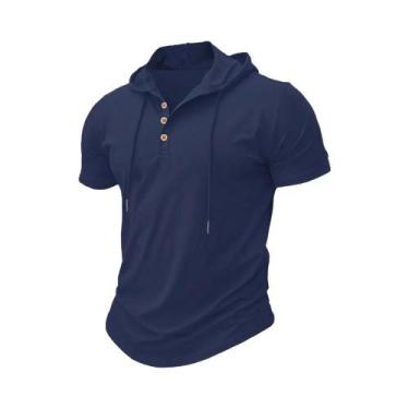 Imagem de Camiseta Masculina Slim Fit Com Capuz Para O Verão, Leve E Respirável,