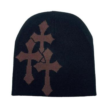 Imagem de Gorro Tricotado Unissex Com Estampa De Letras Em Sânscrito Japonês Y2K
