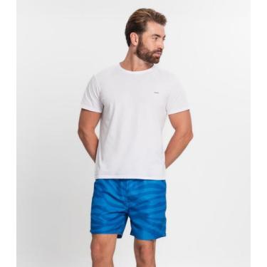 Imagem de Bermuda Masculina Estampada em Microfibra Rovitex Azul, 44, Azul