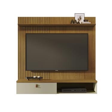 Imagem de Painel TV 55 Pol 141cm Bancada Suspensa para Sala Seluna Cumaru/Opala M20 - D'Rossi
