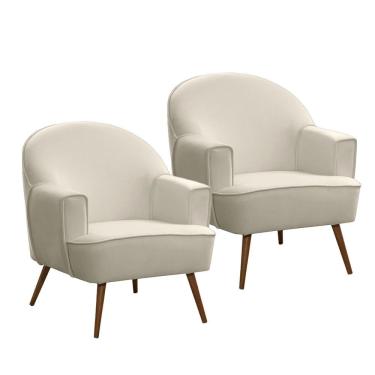 Imagem de Kit 2 Poltronas Agata em Madeira Eucalipto Movellu Home