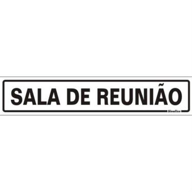 Imagem de Placa de Poliestireno Autoadesiva 5x25cm Sala de Reunião 200 Ap Sinalize Placa Ps 5x25...