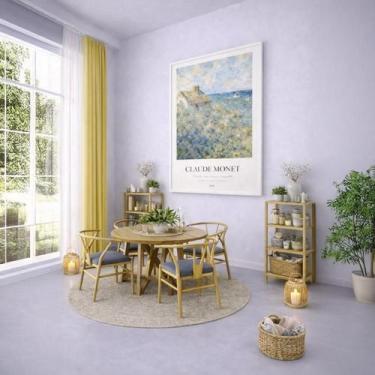 Imagem de Quadro Canvas Monet A Casa Do Pescador 70X50Cm Mold Preta - Quadros On