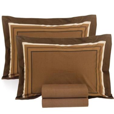 Imagem de Jogo de Cama Casal Lençol 100% Algodão Percal 200 Fios Duarte 4 Peças 