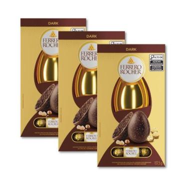 Imagem de Ovo De Páscoa Ferrero Rocher Dark Kit 3 Unidades 137,5G