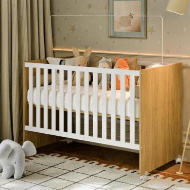 Imagem de Berço Infantil Soft Americano 130x70 com Rodízios, Grade Fixa, MDF e M