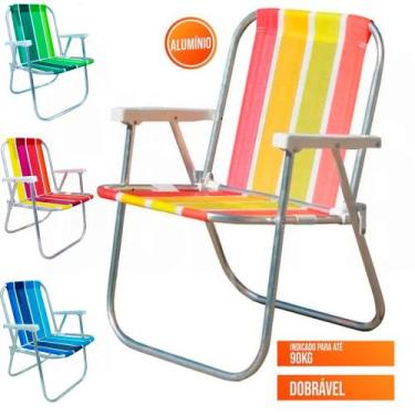 Imagem de Cadeira de praia varanda alta em alumínio - CAD0047 - Botafogo Lar & L