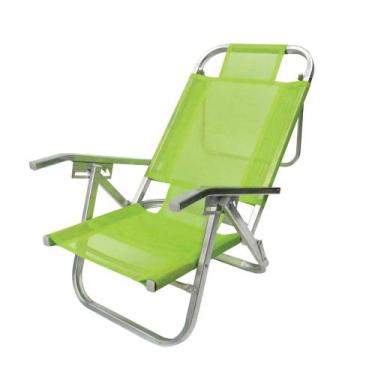 Imagem de Cadeira de praia dobrável em 5 posições verde - Copacabana - Botafogo 