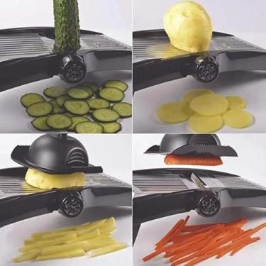 Imagem de Ralador Mandoline Profissional Regulagem Inox 5 Tipos De Corte Alta Qu