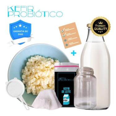 Imagem de Kefir Probiótico Leite + Frasco 250ml, Peneira E Voal - KP