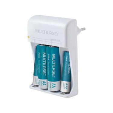 Imagem de Carregador de Pilhas AA/AAA Bivolt com pilhas 02 AA (2500) + 02 AAA (1