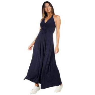 Imagem de Vestido Longo Malha Frente Única Azul Marinho - GG - Veste do 46 ao 48-Feminino