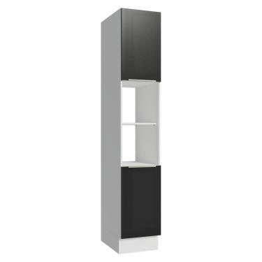 Imagem de Paneleiro 40 cm 2 Portas e 2 Nichos Branco/Preto Lux Madesa