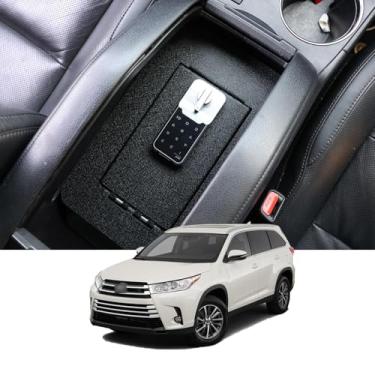 Imagem de YOULAI Seguro para armas de console SAFECenter – Cofre de arma compatível com Toyota Highlander 2014-2019, trava eletrônica para teclado.
