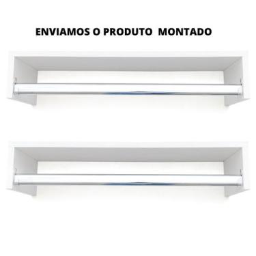 Imagem de kit 2 peças cabideiro arara suspenso (quarto, closet, lavanderia, loja