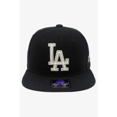 Imagem de Boné Compton Aba Reta Snapback LA Recorte a Laser Preto-Unissex