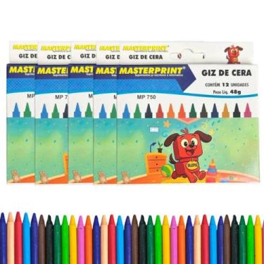 Imagem de Giz de cera - 12 cores - 48g - mp750 -kit com 6cx - Masterprint