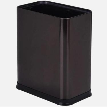 Imagem de Lixeira Escritorio Inox Preta 10 Litros Cesto Lixo 10l Aberto Black Ar