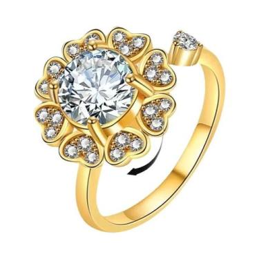 Imagem de Anel Antiestresse Ajustável Para Mulheres, Joia Fidget Spinner Com Des