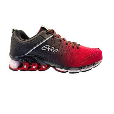 Imagem de Tênis Masculino Adulto Amortecedor Black Free Evolution Cor:Vermelho+P