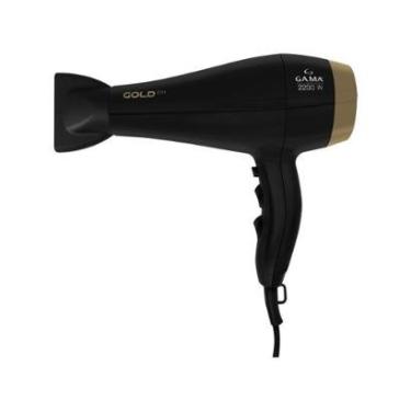 Imagem de Secador de Cabelo GA.MA Italy Ceramic Ion Preto e Dourado 2200W 2 Velocidades Professional Gold Ion-Unissex