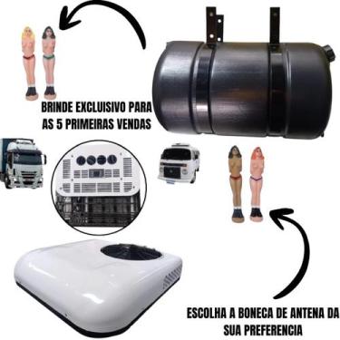 Imagem de Kit barrica reservatorio 25 litros + ar condicionado 12v teto caminhão