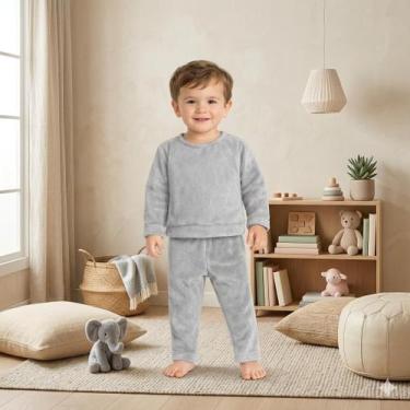 Imagem de Pijama Infantil Microfibra Pelúcia Inverno Manga Longa Menina Menino C
