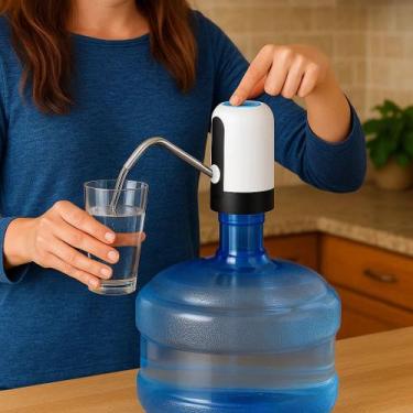 Imagem de Bomba eletrica agua sensor usb recarregavel galão filtro puxador dispe