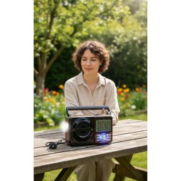 Imagem de 2x Rádio Retrô Bluetooth Recarregável Bivolt AM/FM Portátil - Congratu