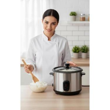Imagem de 2x Panela Arroz Elétrica 8 Xícaras Inox Antiaderente 220V - Congratula