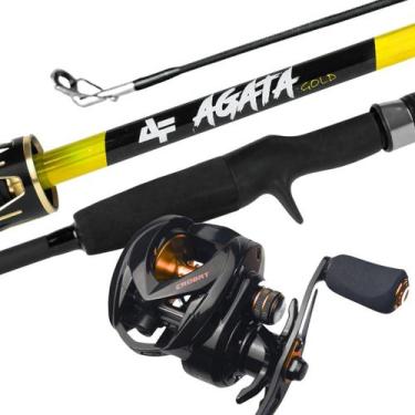 Imagem de Kit de pesca Vara + Carretilha CROBAT - MARURI, Laranja, Direitav