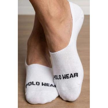 Imagem de Kit 3 Pares De Meias Sapatilha Masculinas Polo Wear Branco, Branco, 39