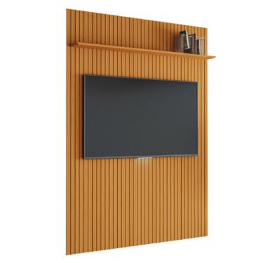 Imagem de Painel para TV até 70 Polegadas 1,80x2,40m Ripado com Prateleira Arbo Cedro edn