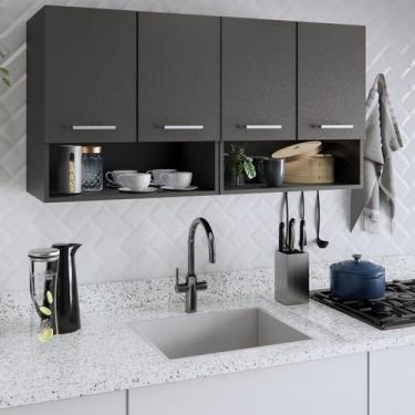 Imagem de Armário Organizador Para Cozinha 4 Portas Parede Aereo Cozinha Suspens