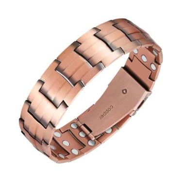 Imagem de Pulseira Magnética De Cobre Neodímio 3500 Gauss 3X Força Para Homens, 